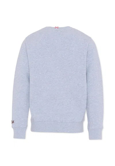Mc2 Saint Barth Grey Sweatshirt For Boy With Teddy Bear In Blue