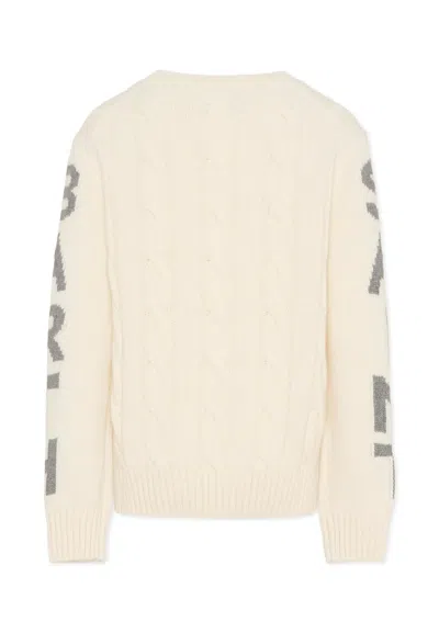 Mc2 Saint Barth Ivory Sweater For Boy With Logo In Neutral