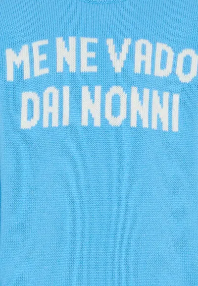 Mc2 Saint Barth Light Blue Sweater For Boy With Writing In Blue