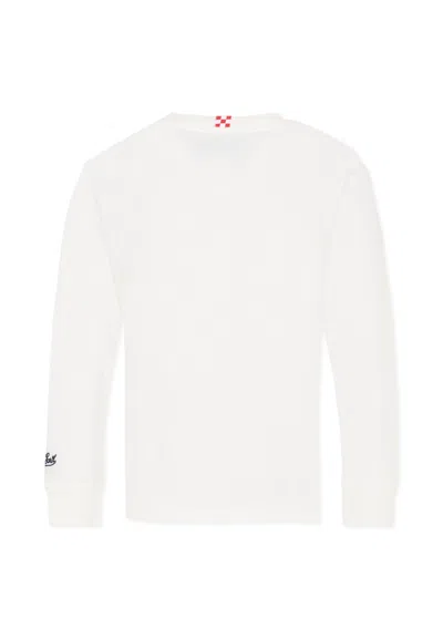 Mc2 Saint Barth Ivory T-shirt For Boy With Lion Print In White