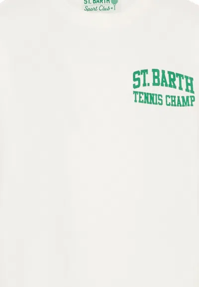 Mc2 Saint Barth Ivory T-shirt For Boy With Snoopy Print In White