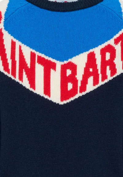 Mc2 Saint Barth Blue Sweater For Boy With Logo In Blue