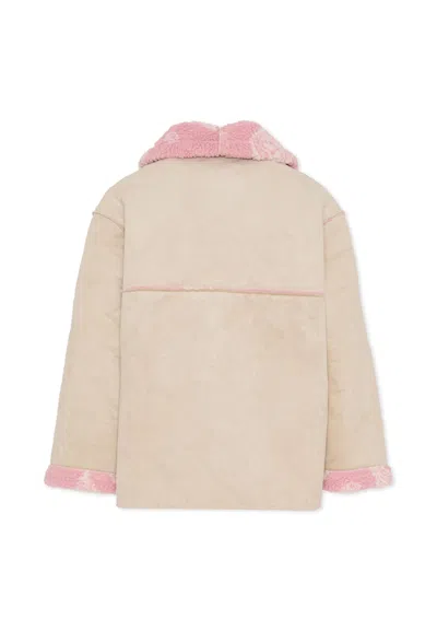 Mc2 Saint Barth Checkerboard Collar Coat In Pink