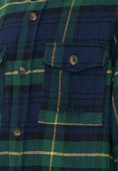 Mc2 Saint Barth Green Shirt For Boy With Snoopy In Blue