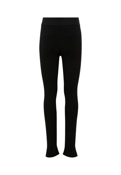 Dkny Black Leggings For Girl With White Logo In Black