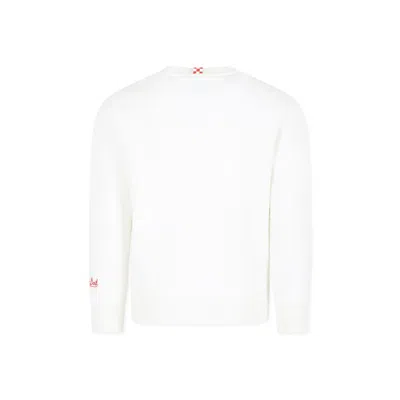 Mc2 Saint Barth White Sweatshirt For Boy With Bear In White