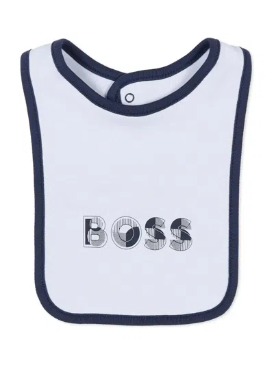 Hugo Boss Light Blue Bodysuit Set For Baby Boy With Logo In White