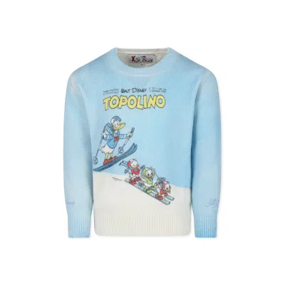 Mc2 Saint Barth Light Blue Sweater For Boy With Donald In Blue