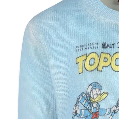Mc2 Saint Barth Light Blue Sweater For Boy With Donald In Blue