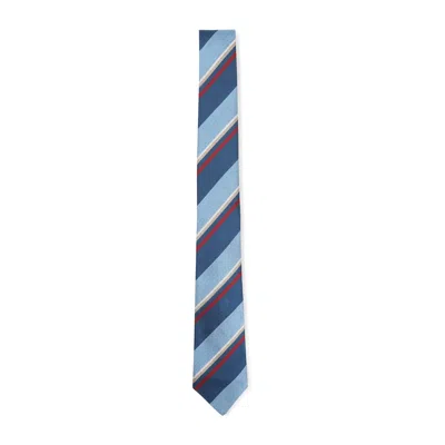 Paul Smith Horizontal Stripe Tie Regular Width Design In Blue