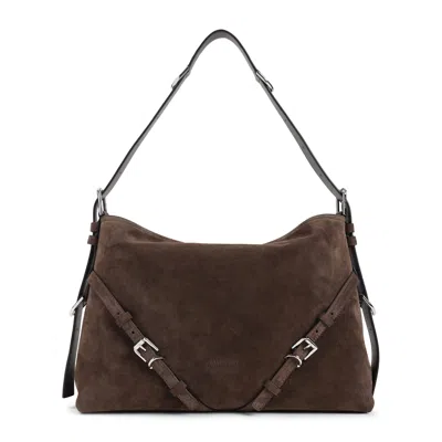 Givenchy Black Calf Leather Bos Taurus Shoulder Bag In Brown