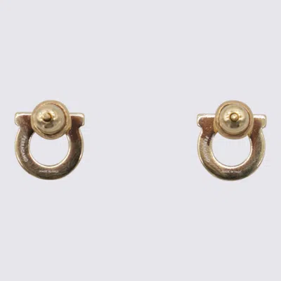 Ferragamo Crystal Embellishment Stud Earrings Jewelry Piece In Gold