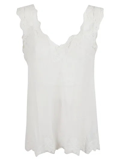 Ermanno Scervino Lace Trim Layered Knit Top Sheer In Black