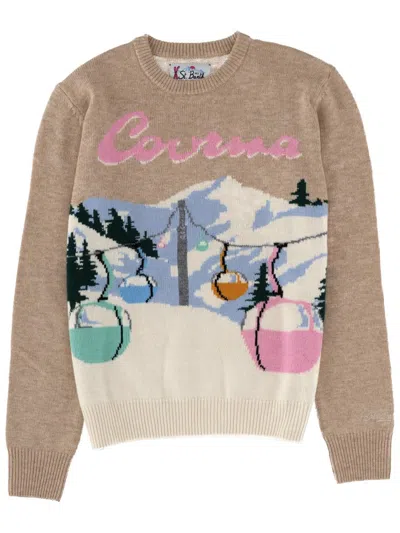 Mc2 Saint Barth Maglia New Queen Courma Beige In Neutral