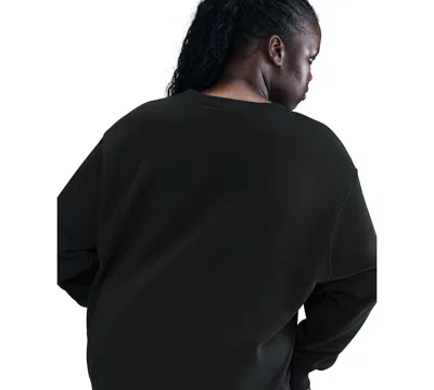 Nike Plus Size Phoenix Crew-neck Sweatshirt In Black