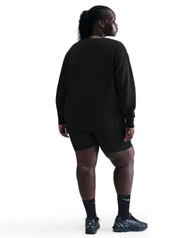 Nike Plus Size Phoenix Crew-neck Sweatshirt In Black