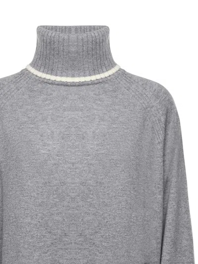 Pinko Short Wool And Cashmere Dress In Gray