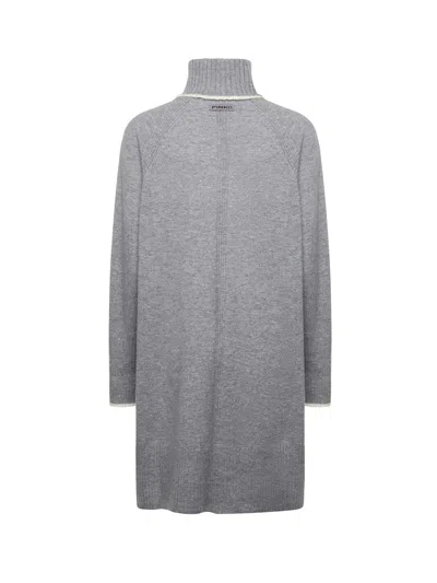 Pinko Short Wool And Cashmere Dress In Gray