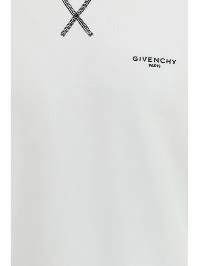 Givenchy White Couture Seam Sweatshirt With Embroidered Logo Men In White