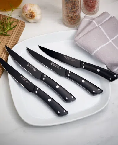 Henckels Noir 4-pc. Steak Knife Set In Black