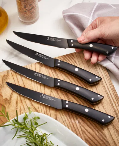 Henckels Noir 4-pc. Steak Knife Set In Black