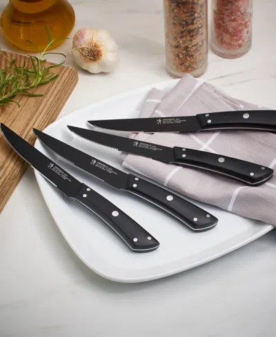 Henckels Noir 4-pc. Steak Knife Set In Black