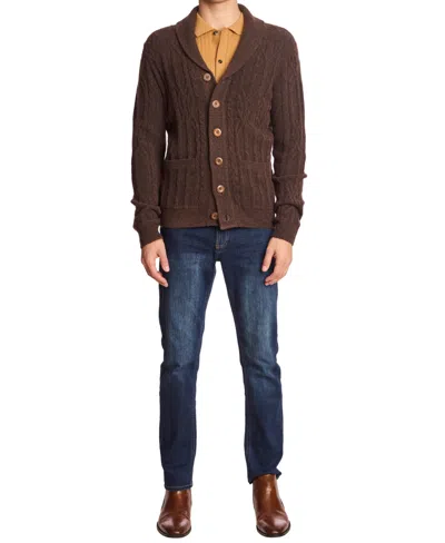 Paisley & Gray Shawl Collar Cardigan In Brown