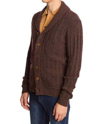 Paisley & Gray Shawl Collar Cardigan In Brown