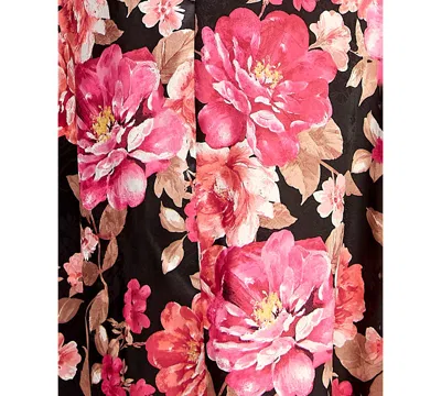 Crystal Doll Women's Printed V-neck Satin Midi Dress In Multi