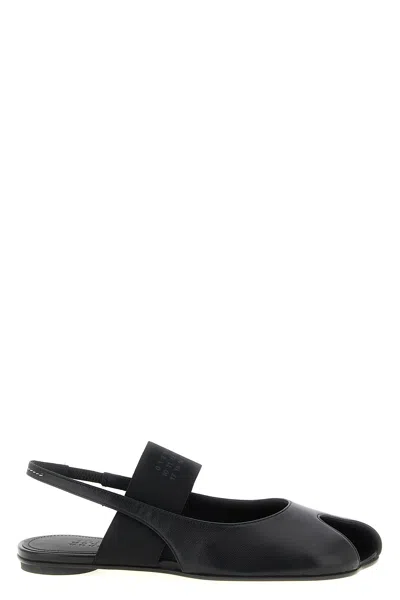 Mm6 Maison Margiela Logo Detailed Open-toe Slingback Sandals In Black