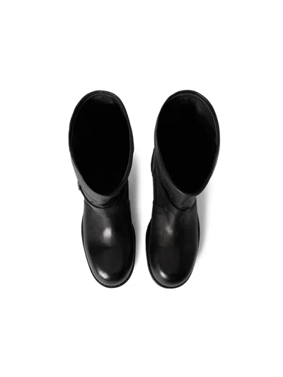 Off-white Off Track Leather Boots In Black