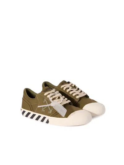 Off-white Vulcanised Tag-detail Sneakers In Brown