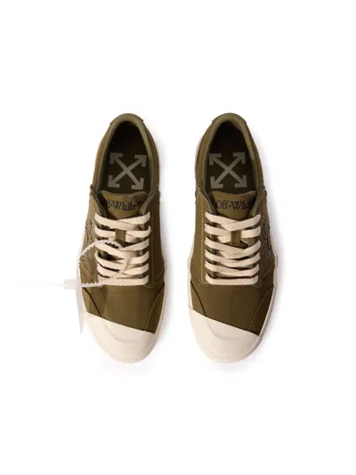 Off-white Vulcanised Tag-detail Sneakers In Brown