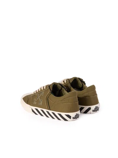 Off-white Vulcanised Tag-detail Sneakers In Brown