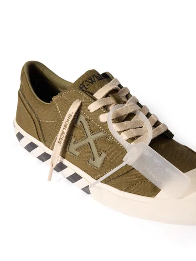 Off-white Vulcanised Tag-detail Sneakers In Brown