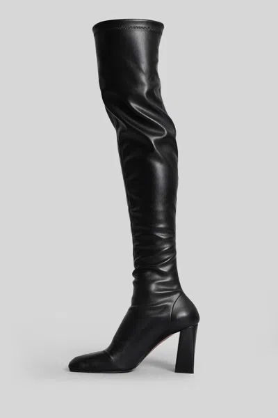 Aldo Castagna Laurene High Heels Boots In Black Leather In Black