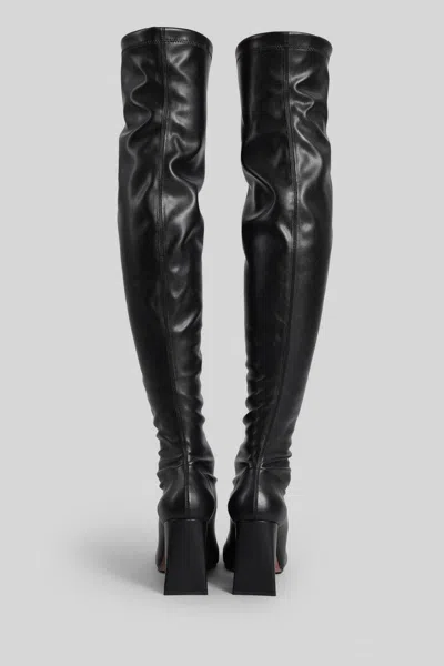 Aldo Castagna Laurene High Heels Boots In Black Leather In Black
