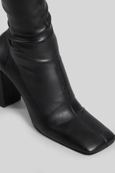 Aldo Castagna Laurene High Heels Boots In Black Leather In Black