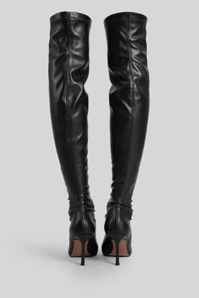 Aldo Castagna Laurene High Heels Boots In Black Leather In Black