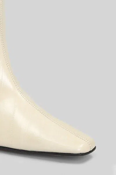 Aldo Castagna Sandy High Heels Ankle Boots In Beige Leather In Neutral