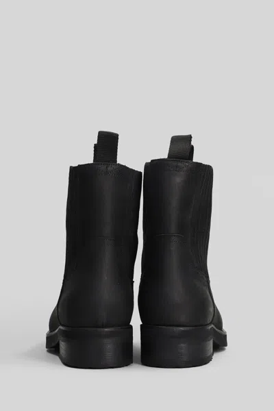 Paura Nessuno Low Boot Ankle Boots In Black Leather In Black
