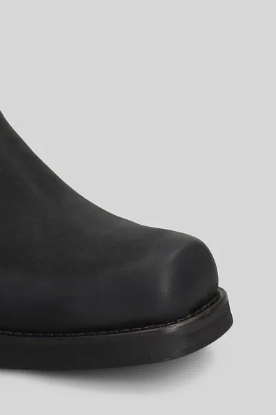 Paura Nessuno Low Boot Ankle Boots In Black Leather In Black