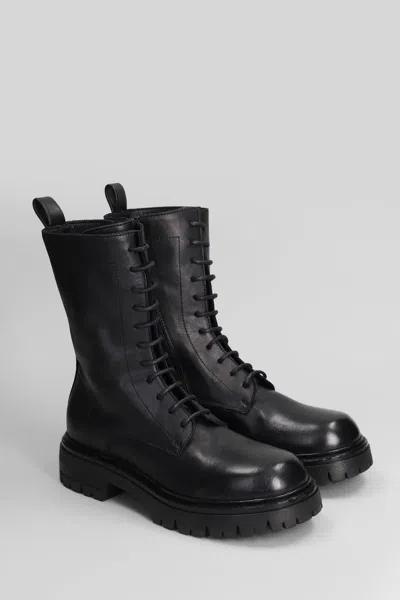 Elena Iachi Lace-up Leather Boots In Black