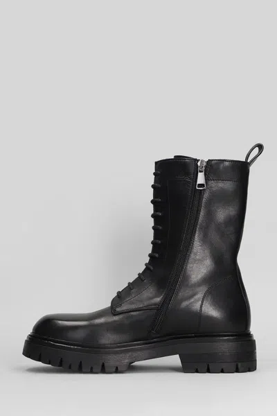 Elena Iachi Lace-up Leather Boots In Black