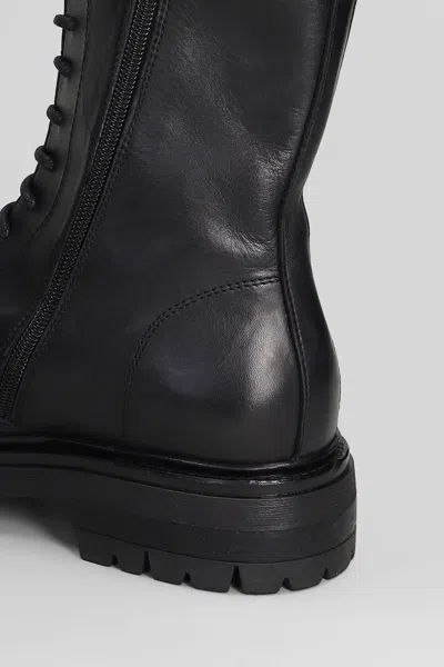 Elena Iachi Lace-up Leather Boots In Black