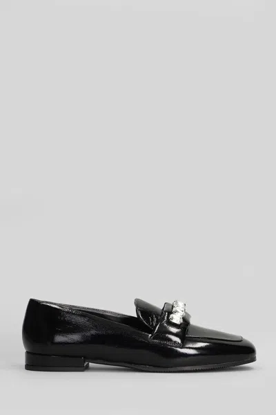 Evaluna Embellished Calf-leather Loafers In Black