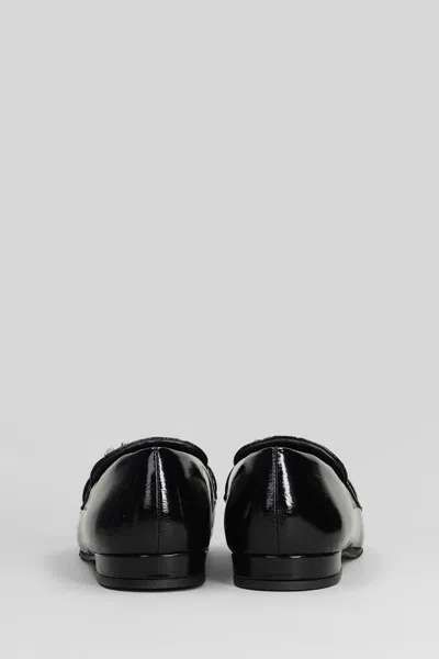 Evaluna Embellished Calf-leather Loafers In Black