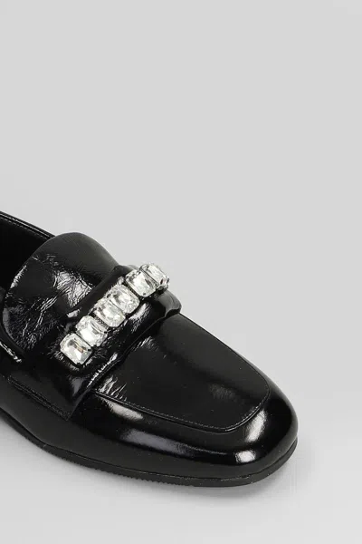 Evaluna Embellished Calf-leather Loafers In Black