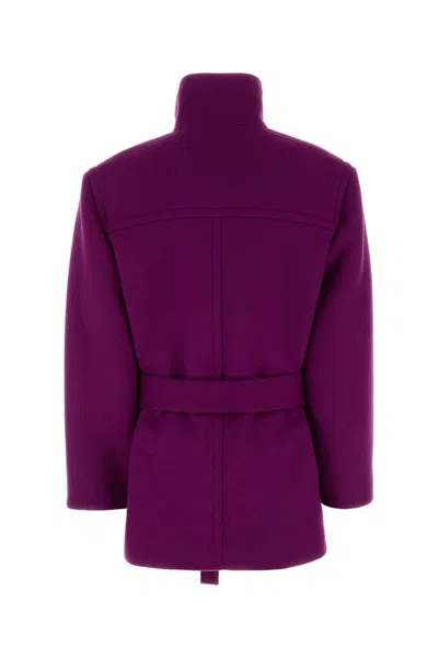 Saint Laurent Coats In Purple