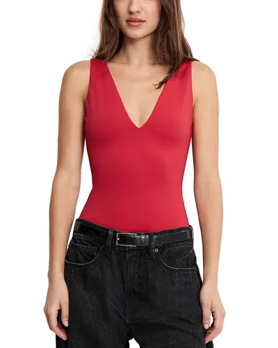 Good American Scuba Deep V Bodysuit In Red